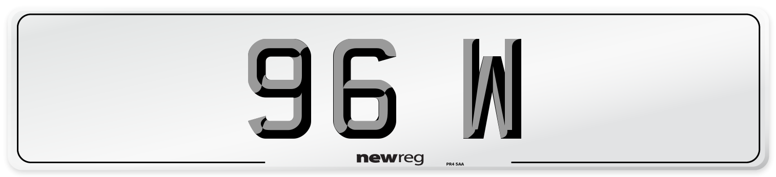 96 W Number Plate from New Reg